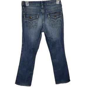 Calvin Klein Jeans Lean Bootcut Size 8 Lightly Distressed Blue Denim